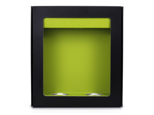 Ajándékdoboz fekete ablakos – 100 ml / 2 üveges (üres)