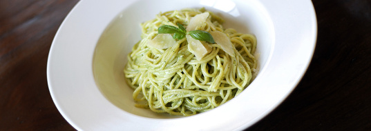 Pestos spagetti recept luxus kivitelben