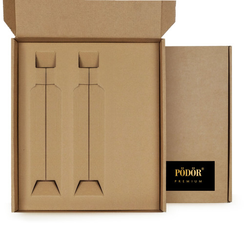 Ajándékdoboz natúr papír - 250 ml / 2 üveges (üres) Ajándékdoboz natúr papír - 250 ml / 2 üveges (üres)