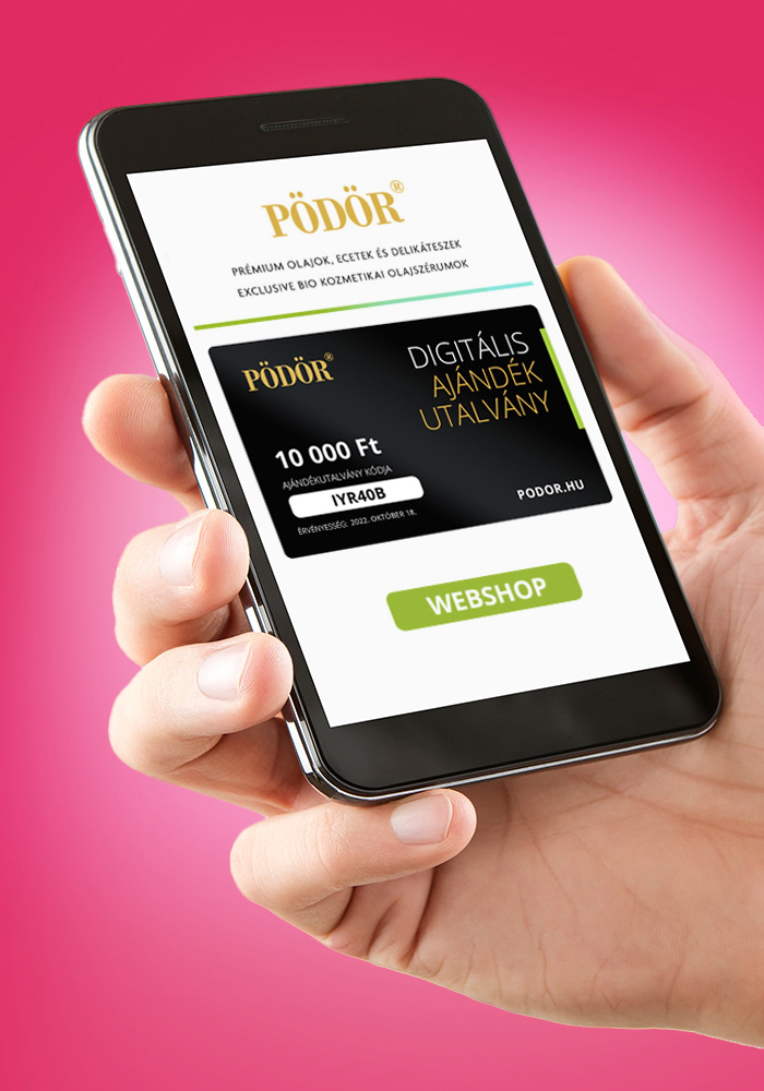 Pödör digitális ajándékutalvány 1 000 és 100 000 forint között