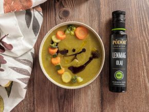 Krémes zöldségleves lenmag- és tökmagolajjal